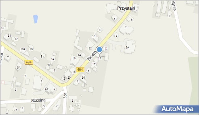 Przystajń, Nowa, 13, mapa Przystajń