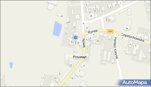 Przystajń, Nowa, 2, mapa Przystajń