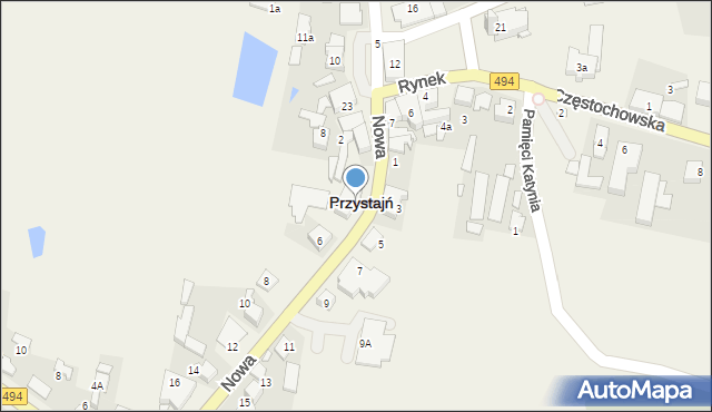 Przystajń, Nowa, 4, mapa Przystajń