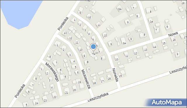 Pudliszki, Norwida Cypriana Kamila, 7A, mapa Pudliszki