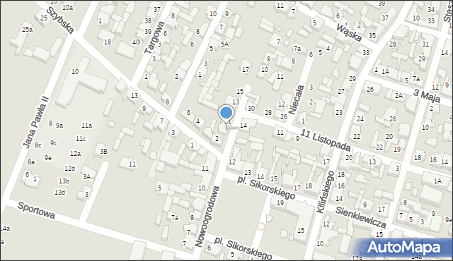 Pyzdry, Nowoogrodowa, 9, mapa Pyzdry