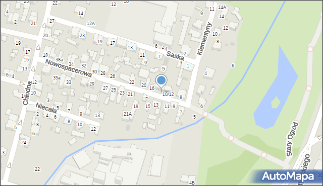 Radom, Nowospacerowa, 14/14A, mapa Radomia