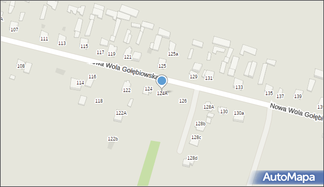 Radom, Nowa Wola Gołębiowska, 124A, mapa Radomia