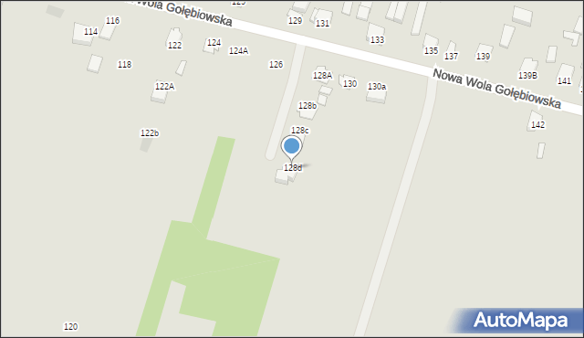 Radom, Nowa Wola Gołębiowska, 128d, mapa Radomia
