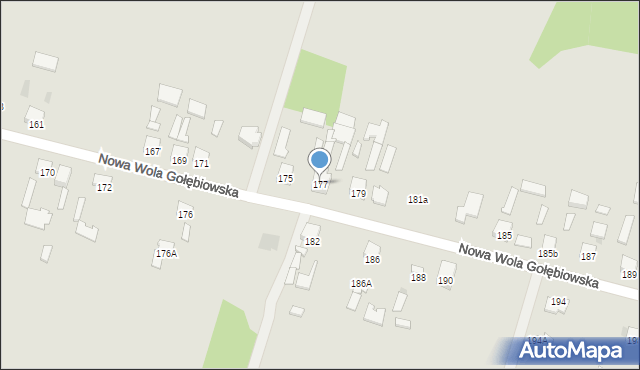 Radom, Nowa Wola Gołębiowska, 177, mapa Radomia