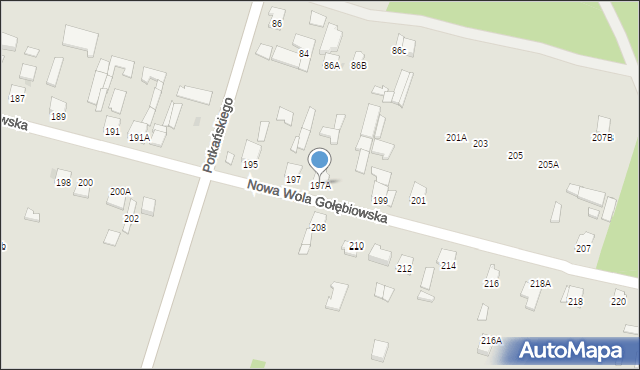 Radom, Nowa Wola Gołębiowska, 197A, mapa Radomia