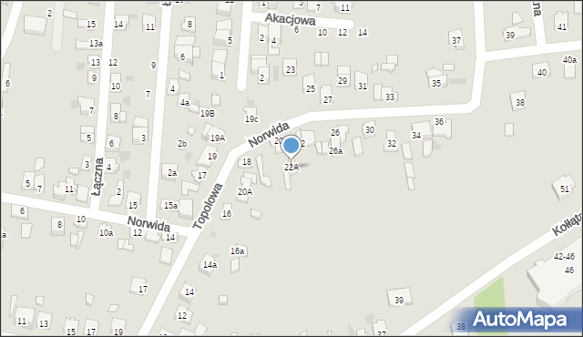 Radomsko, Norwida Cypriana Kamila, 22A, mapa Radomsko