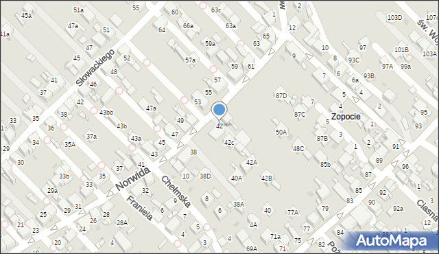 Radzionków, Norwida Cypriana Kamila, 42, mapa Radzionków