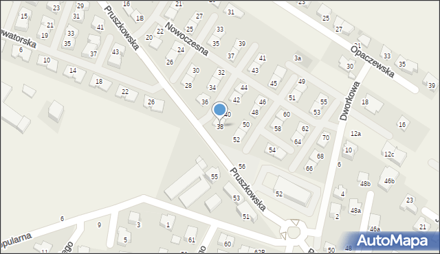 Raszyn, Nowoczesna, 38, mapa Raszyn
