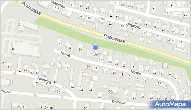Rawicz, Nowa, 25, mapa Rawicz