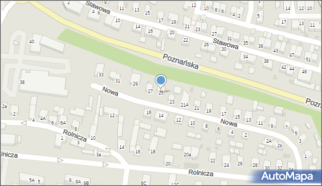 Rawicz, Nowa, 25, mapa Rawicz