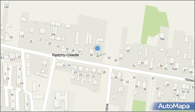 Rędziny, Nowa, 41, mapa Rędziny