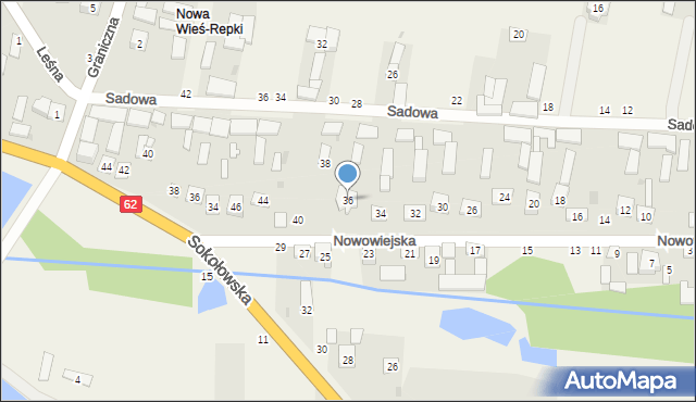 Repki, Nowowiejska, 36, mapa Repki