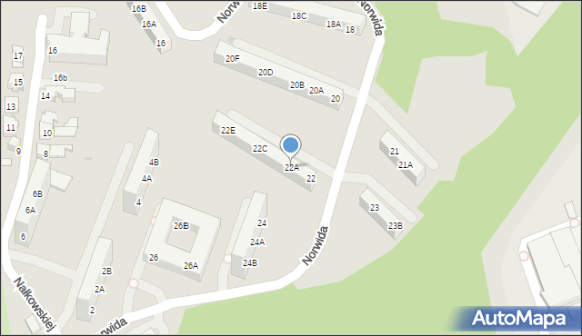 Ruda Śląska, Norwida Cypriana Kamila, 22A, mapa Rudy Śląskiej