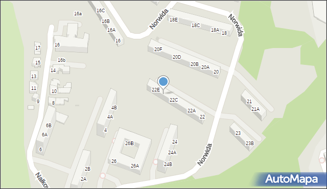 Ruda Śląska, Norwida Cypriana Kamila, 22D, mapa Rudy Śląskiej