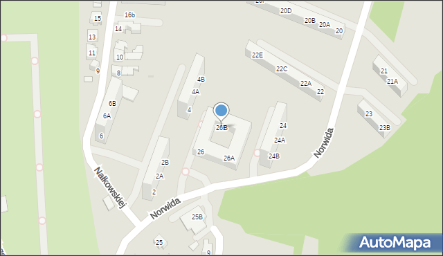 Ruda Śląska, Norwida Cypriana Kamila, 26B, mapa Rudy Śląskiej