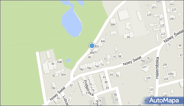 Ruda Śląska, Nowy Świat, 80b, mapa Rudy Śląskiej