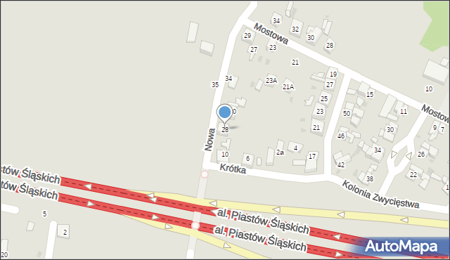 Ruda Śląska, Nowa, 28, mapa Rudy Śląskiej