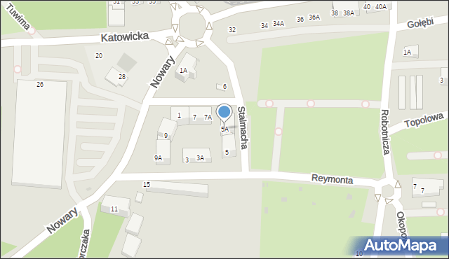 Ruda Śląska, Nowary Antoniego, 5A, mapa Rudy Śląskiej