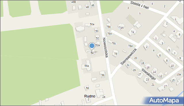 Rudno, Nowosolska, 54, mapa Rudno