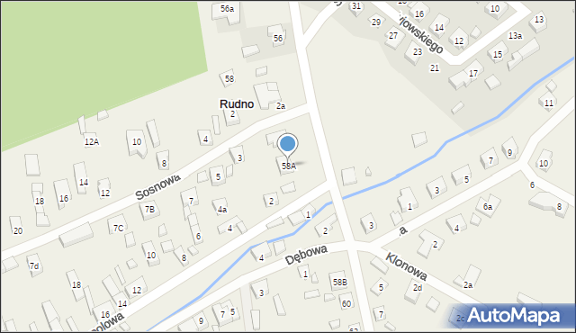 Rudno, Nowosolska, 58A, mapa Rudno