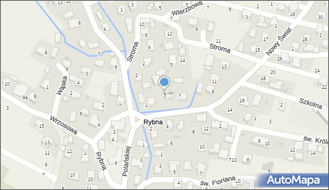 Rybna, Nowy Świat, 3, mapa Rybna