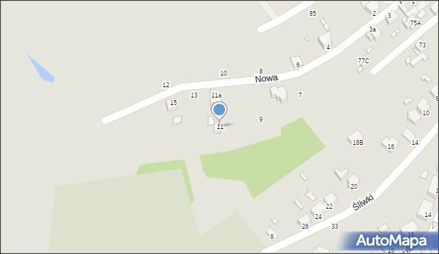 Rybnik, Nowa, 11, mapa Rybnika