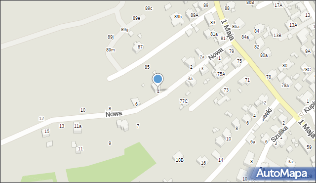 Rybnik, Nowa, 4, mapa Rybnika