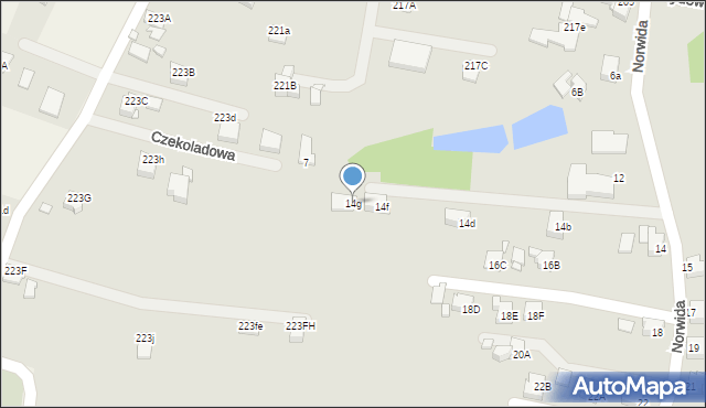 Rybnik, Norwida Cypriana Kamila, 14g, mapa Rybnika