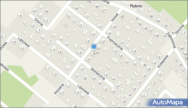 Rybno, Nowa, 8, mapa Rybno