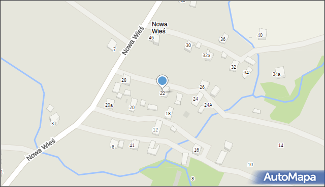 Rymanów, Nowa Wieś, 22, mapa Rymanów