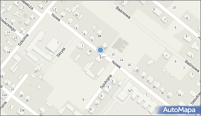 Rzekuń, Nowa, 3, mapa Rzekuń