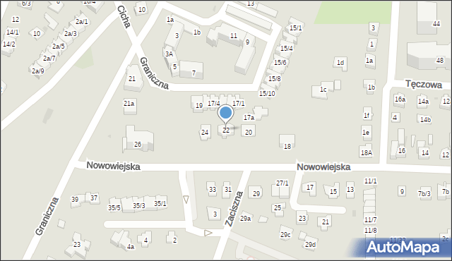 Rzeszów, Nowowiejska, 22, mapa Rzeszów