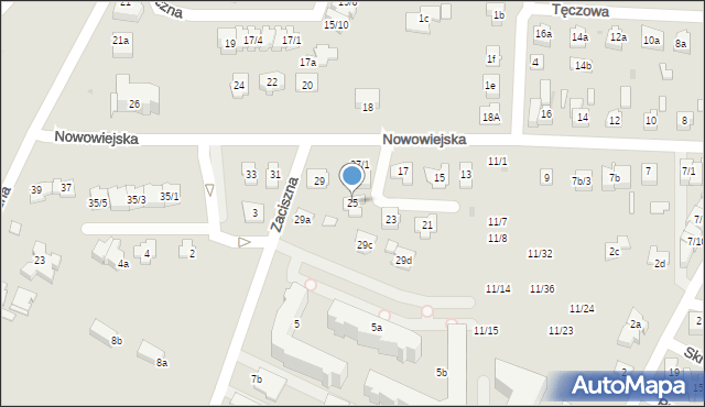 Rzeszów, Nowowiejska, 25, mapa Rzeszów