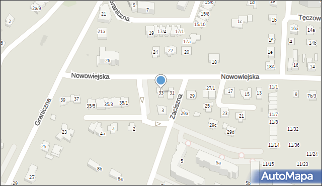 Rzeszów, Nowowiejska, 33, mapa Rzeszów