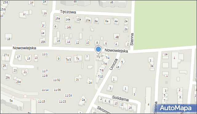 Rzeszów, Nowowiejska, 7/1, mapa Rzeszów