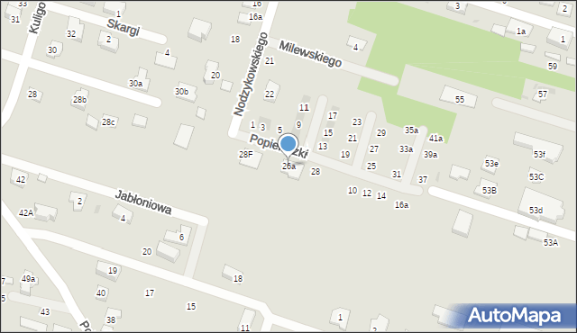 Serock, Nodzykowskiego Józefa, 26a, mapa Serock