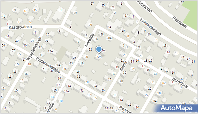 Siedlce, Norwida Cypriana Kamila, 22A, mapa Siedlce