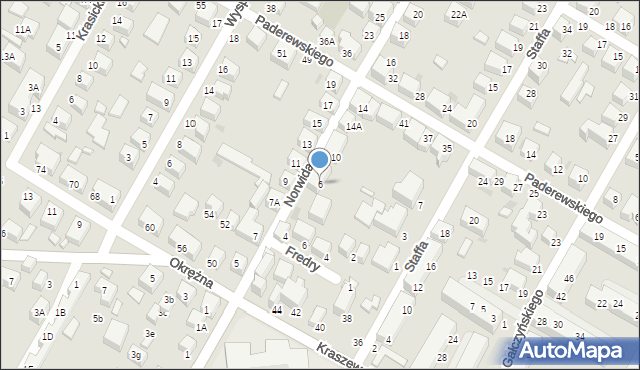 Siedlce, Norwida Cypriana Kamila, 6, mapa Siedlce