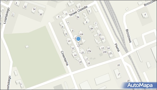 Sierakowice, Nowe Osiedle, 13, mapa Sierakowice