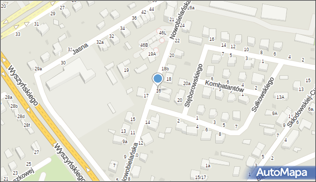 Skierniewice, Nowobielańska, 16, mapa Skierniewic