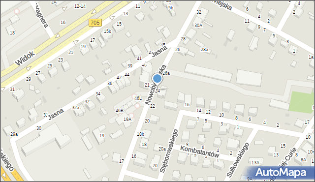 Skierniewice, Nowobielańska, 24, mapa Skierniewic