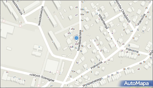 Skierniewice, Nowobielańska, 41a, mapa Skierniewic