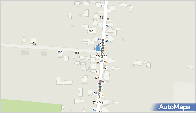 Skierniewice, Nowomiejska, 65a, mapa Skierniewic