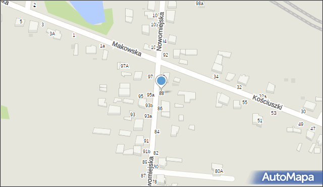 Skierniewice, Nowomiejska, 88, mapa Skierniewic