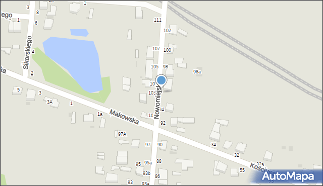 Skierniewice, Nowomiejska, 96, mapa Skierniewic