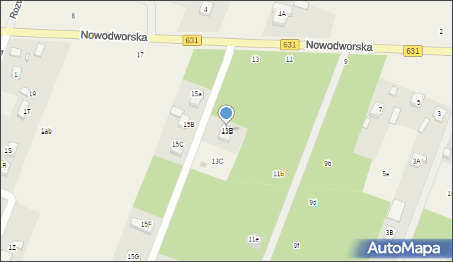 Skrzeszew, Nowodworska, 13B, mapa Skrzeszew