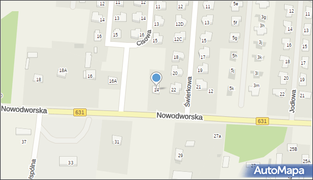 Skrzeszew, Nowodworska, 14, mapa Skrzeszew