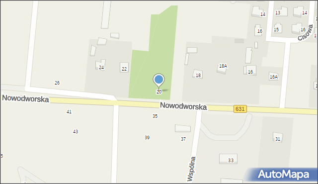 Skrzeszew, Nowodworska, 20, mapa Skrzeszew