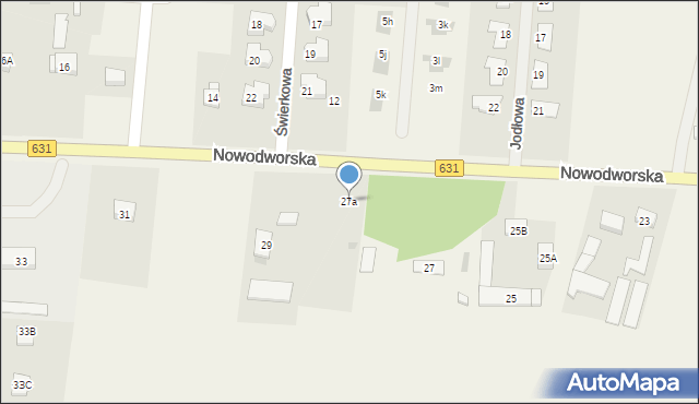 Skrzeszew, Nowodworska, 27a, mapa Skrzeszew